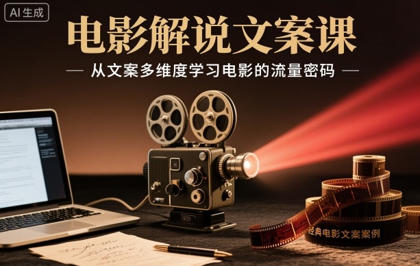 电影解说文案课,从文案多维度学习电影的流量密码网创吧-网创项目资源站-副业项目-创业项目-搞钱项目网创吧