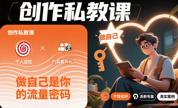 创作私教课,做自己是你的流量密码网创吧-网创项目资源站-副业项目-创业项目-搞钱项目网创吧