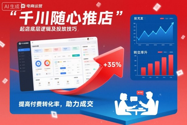 千川随心推起店底层逻辑及投放技巧，提高付费转化率，助力成交网创吧-网创项目资源站-副业项目-创业项目-搞钱项目网创吧