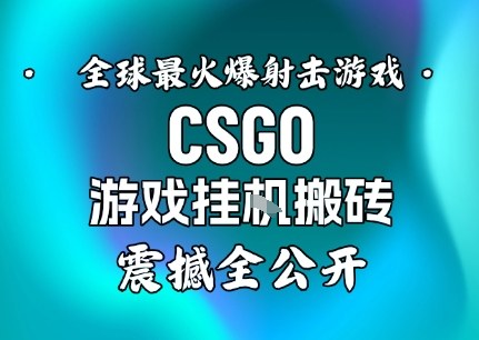【年底大揭秘】基于全球最火爆的射击CSGO游戏挂G搬砖，日入5张+，震撼公开网创吧-网创项目资源站-副业项目-创业项目-搞钱项目网创吧