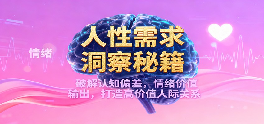 人性需求洞察秘籍，破解认知偏差，情绪价值输出，打造高价值人际关系网创吧-网创项目资源站-副业项目-创业项目-搞钱项目网创吧