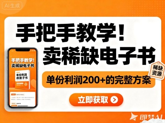手把手教学!在小红书卖稀缺电子书,单份利润2张+的完整方案网创吧-网创项目资源站-副业项目-创业项目-搞钱项目网创吧