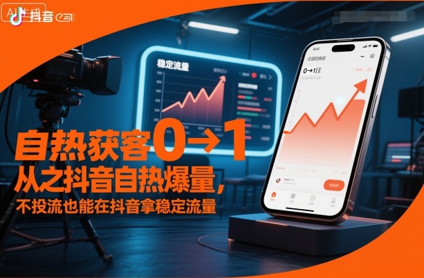 自热获客从0到1之抖音自热爆量，不投流也能在抖音拿稳定流量网创吧-网创项目资源站-副业项目-创业项目-搞钱项目网创吧