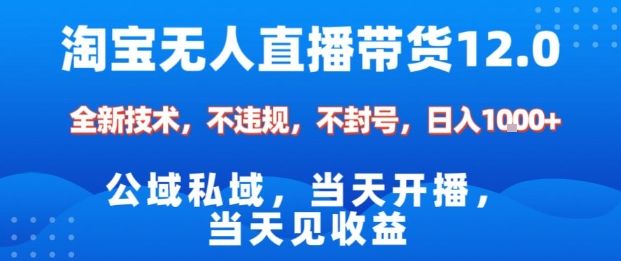 淘宝无人直播12.0，公域私域技术，不封号，不违规布局双十一流量风口，日入1k（独家技术）【揭秘】网创吧-网创项目资源站-副业项目-创业项目-搞钱项目网创吧