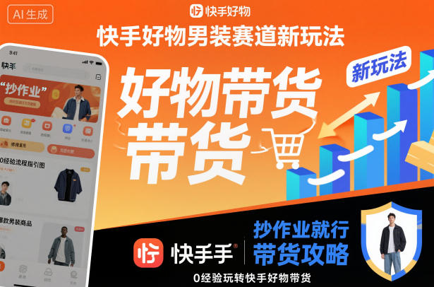 快手好物男装赛道新玩法，抄作业就行，0经验玩转快手好物带货网创吧-网创项目资源站-副业项目-创业项目-搞钱项目网创吧