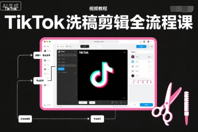 TikTok洗稿剪辑全流程课，PR洗稿剪辑全流程，TK洗稿运营课网创吧-网创项目资源站-副业项目-创业项目-搞钱项目网创吧