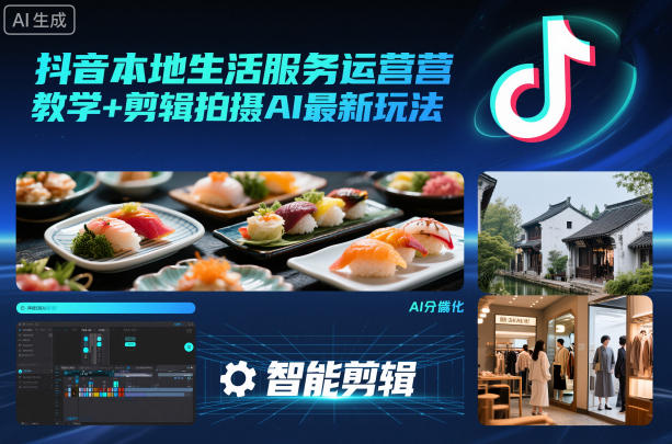 抖音本地生活服务运营教学+剪辑拍摄AI最新玩法网创吧-网创项目资源站-副业项目-创业项目-搞钱项目网创吧