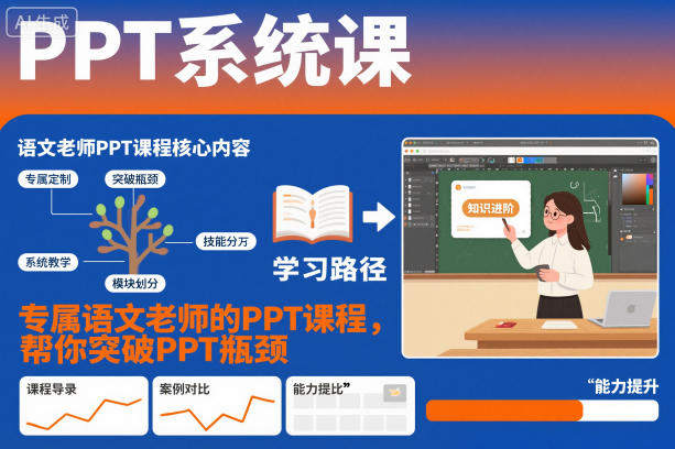 PPT系统课,专属语文老师的PPT课程,帮你突破PPT瓶颈网创吧-网创项目资源站-副业项目-创业项目-搞钱项目网创吧