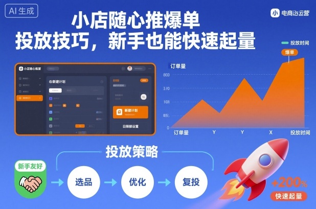 小店随心推爆单投放技巧，新手也能快速起量网创吧-网创项目资源站-副业项目-创业项目-搞钱项目网创吧