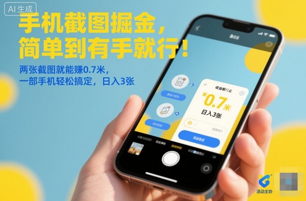 手机截图掘金，简单到有手就行！两张截图就能賺0.7米，一部手机轻松搞定，日入3张【揭秘】网创吧-网创项目资源站-副业项目-创业项目-搞钱项目网创吧