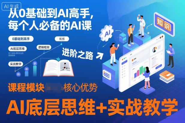 从0基础到AI高手，每个人必备的AI课，AI底层思维+实战教学网创吧-网创项目资源站-副业项目-创业项目-搞钱项目网创吧