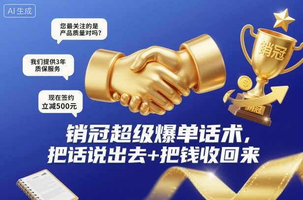 销冠超级爆单话术,把话说出去+把钱收回来网创吧-网创项目资源站-副业项目-创业项目-搞钱项目网创吧