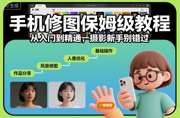 手机修图保姆级教程,从入门到精通,摄影新手别错过网创吧-网创项目资源站-副业项目-创业项目-搞钱项目网创吧