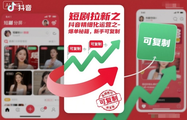 短剧拉新之抖音精细化运营之爆单秘籍,新手可复制网创吧-网创项目资源站-副业项目-创业项目-搞钱项目网创吧