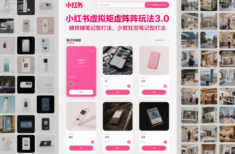 小红书虚拟矩阵玩法3.0，铺货铺笔记型打法，少款狂怼笔记型打法网创吧-网创项目资源站-副业项目-创业项目-搞钱项目网创吧