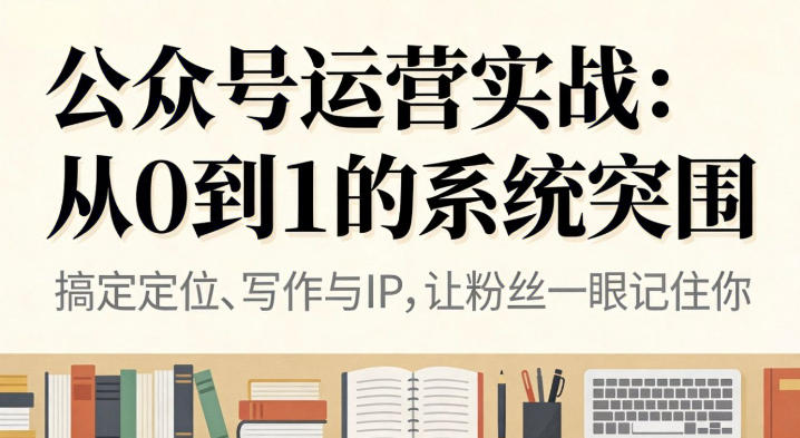公众号运营实战,从定位到变现的全流程,从0到1的系统突围网创吧-网创项目资源站-副业项目-创业项目-搞钱项目网创吧