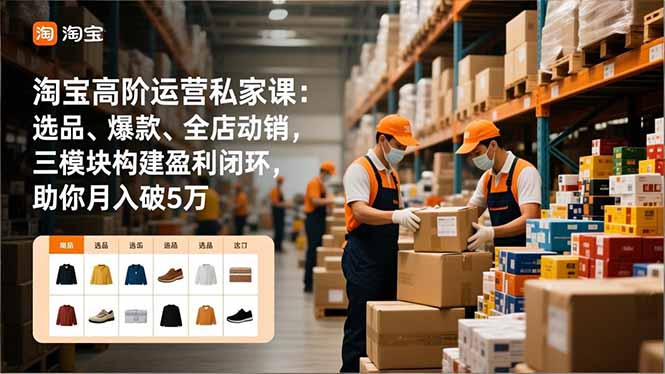 （16934期）淘宝高阶运营私家课：选品、爆款、全店动销，三模块构建盈利闭环，助你月入破5万（更新12月）网创吧-网创项目资源站-副业项目-创业项目-搞钱项目网创吧