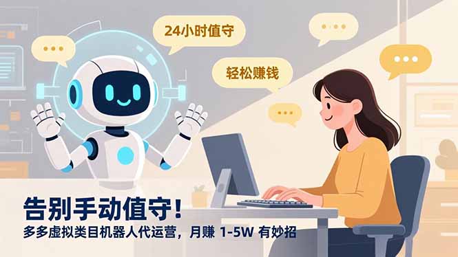 （16921期）告别手动值守！多多虚拟类目机器人代运营，月赚 1-5W 有妙招网创吧-网创项目资源站-副业项目-创业项目-搞钱项目网创吧