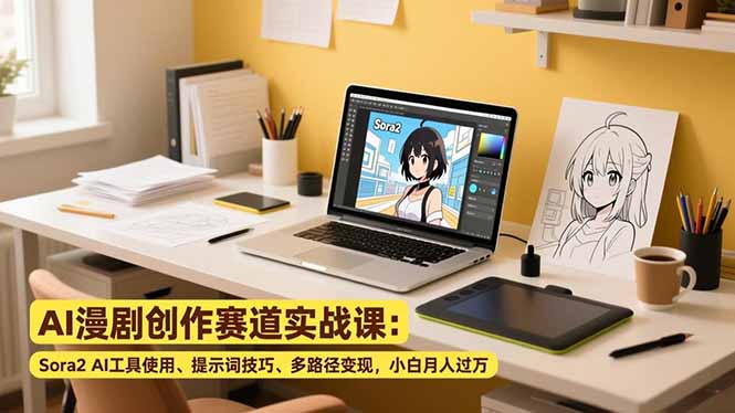 （16936期）AI漫剧创作赛道实战课：Sora2 AI工具使用、提示词技巧、多路径变现，小白月入过万网创吧-网创项目资源站-副业项目-创业项目-搞钱项目网创吧