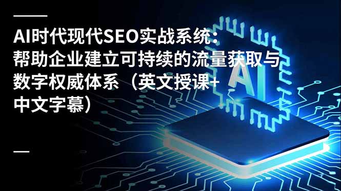 (16760期)AI时代现代SEO实战系统:帮助企业建立可持续的流量获取与数字权威体系(英文授课+中文字幕)网创吧-网创项目资源站-副业项目-创业项目-搞钱项目网创吧