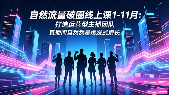 (16810期)自然流量破圈线上课1-11月:打造运营型主播团队 直播间自然流量爆发式增长网创吧-网创项目资源站-副业项目-创业项目-搞钱项目网创吧