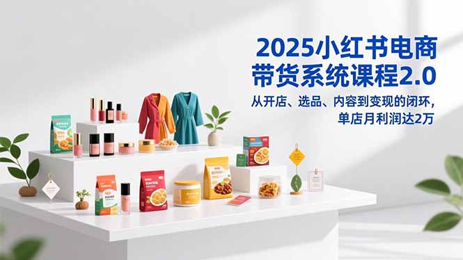 （16880期）2025小红书电商带货系统课程2.0，从开店、选品、内容到变现的闭环，单店月利润达2万网创吧-网创项目资源站-副业项目-创业项目-搞钱项目网创吧