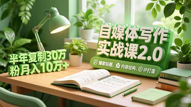 (16734期)自媒体写作实战课2.0,爆款标题、内容结构、IP打造,半年复制30万粉月入10万+网创吧-网创项目资源站-副业项目-创业项目-搞钱项目网创吧