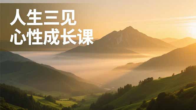 （16897期）人生三见心性成长课，见天地众生自己，搞透人性安顿身心，活出清晰自我，内在富足无价网创吧-网创项目资源站-副业项目-创业项目-搞钱项目网创吧