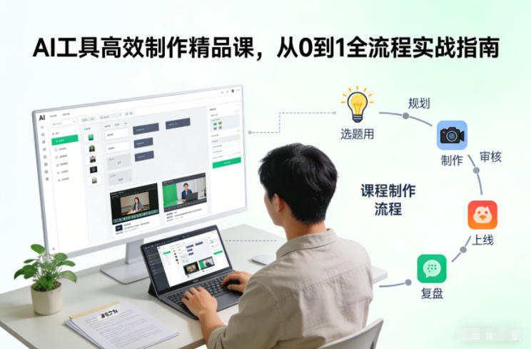 AI工具高效制作精品课，从0到1全流程实战指南网创吧-网创项目资源站-副业项目-创业项目-搞钱项目网创吧