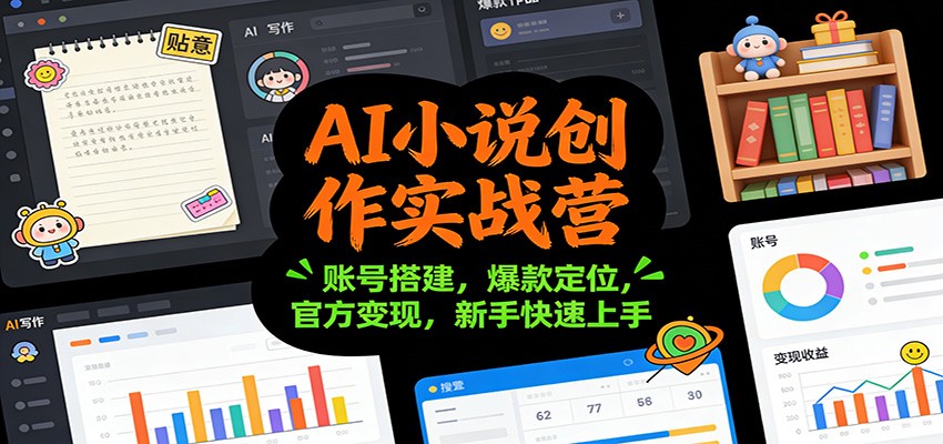 AI小说创作实战营：账号搭建，爆款定位，官方变现，新手快速上手网创吧-网创项目资源站-副业项目-创业项目-搞钱项目网创吧