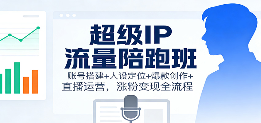 超级IP流量陪跑班：账号搭建+人设定位+爆款创作+直播运营，涨粉变现全流程网创吧-网创项目资源站-副业项目-创业项目-搞钱项目网创吧