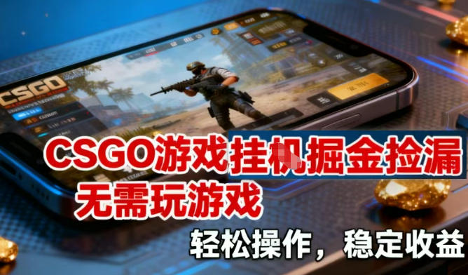 CSGO游戏挂G掘金捡漏，不需要玩游戏，操作简单，收益稳定【揭秘】网创吧-网创项目资源站-副业项目-创业项目-搞钱项目网创吧