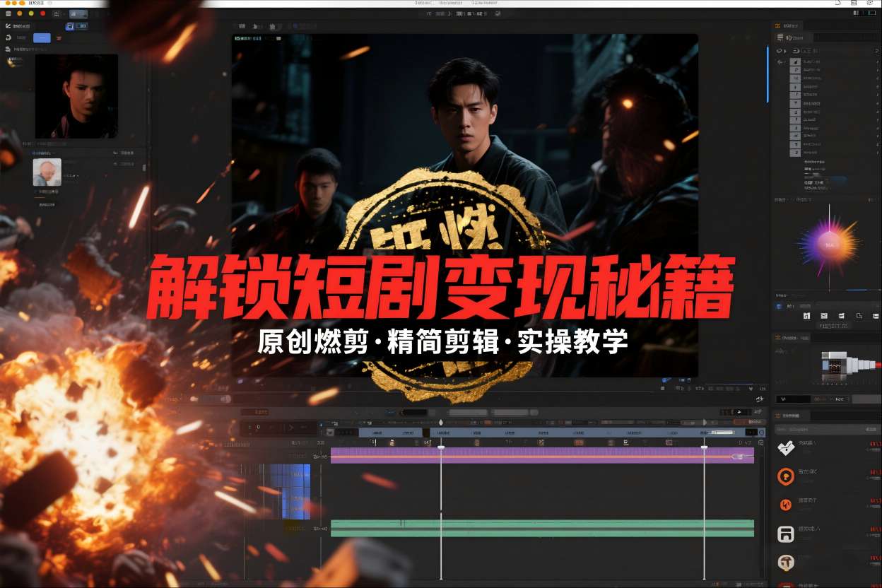 短剧拉新之原创燃剪精简剪辑实操课，解锁短剧变现秘籍网创吧-网创项目资源站-副业项目-创业项目-搞钱项目网创吧