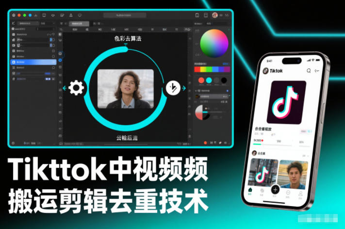 Tiktok中视频纯搬运剪辑去重技术，外来技术，自行测试网创吧-网创项目资源站-副业项目-创业项目-搞钱项目网创吧