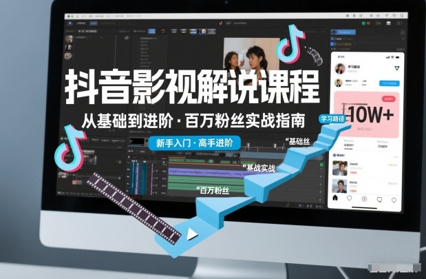抖音百万粉丝影视解说课程，基础到进阶课，适合新手和进阶学习网创吧-网创项目资源站-副业项目-创业项目-搞钱项目网创吧
