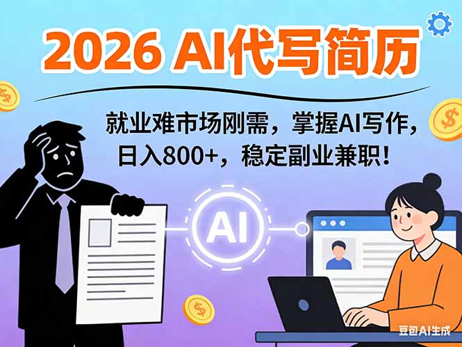 (17119期)AI代写简历,超暴利,用万能模板月入1-3万实战教程,2026年市场刚需!网创吧-网创项目资源站-副业项目-创业项目-搞钱项目网创吧