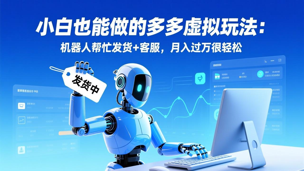 （17230期）小白也能做的多多虚拟玩法：机器人帮忙发货+客服，月入过万很轻松网创吧-网创项目资源站-副业项目-创业项目-搞钱项目网创吧