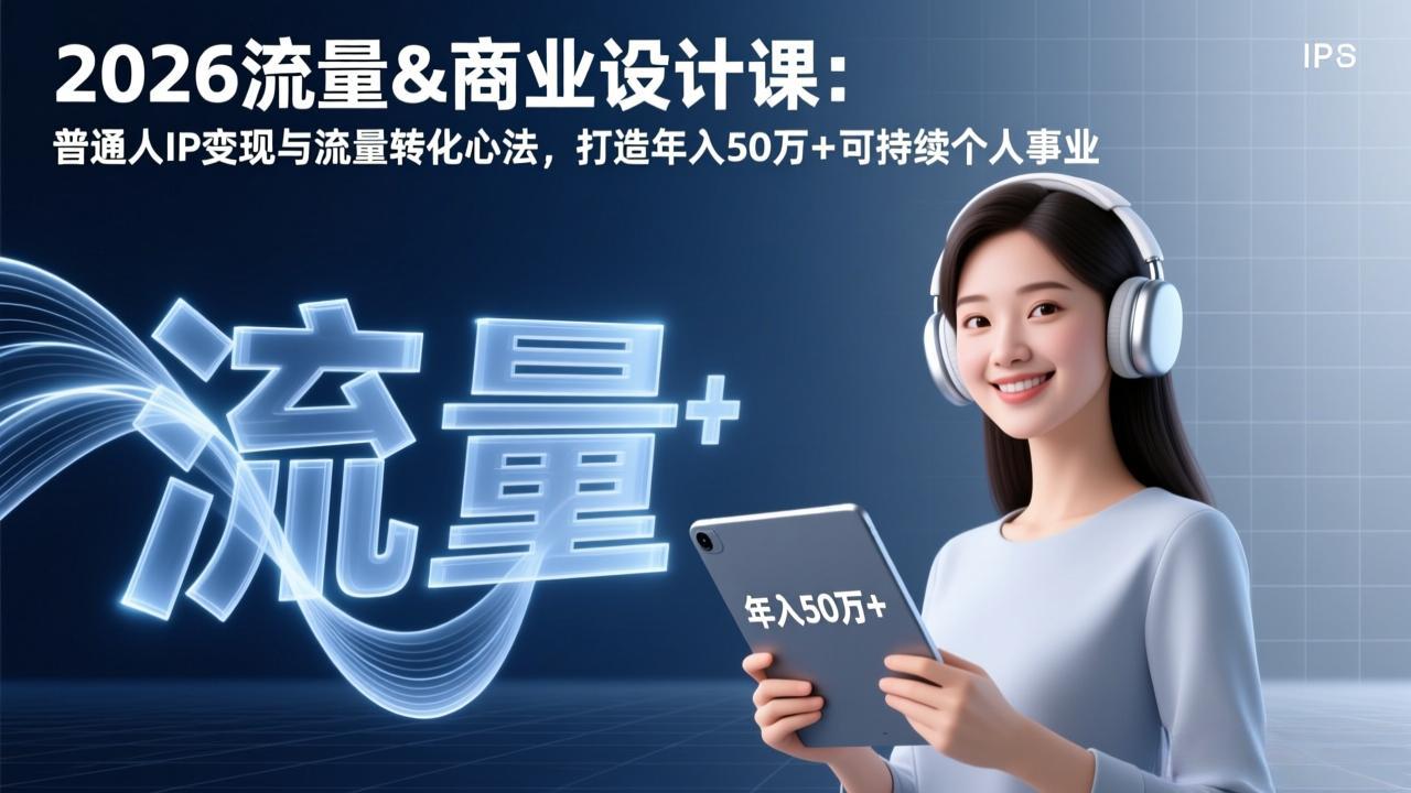 (17246期)2026流量&商业设计课:普通人IP变现与流量转化心法,打造年入50万+可持续个人事业网创吧-网创项目资源站-副业项目-创业项目-搞钱项目网创吧