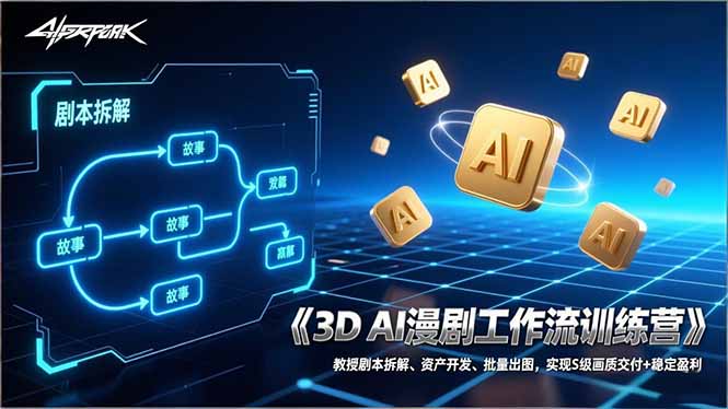 （17276期）3D AI漫剧工作流训练营：教授剧本拆解、资产开发、批量出图，实现S级画质交付+稳定盈利网创吧-网创项目资源站-副业项目-创业项目-搞钱项目网创吧
