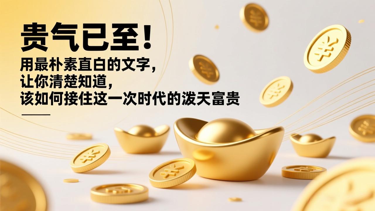 （17049期）付费文章：贵气已至！用最朴素直白的文字，让你清楚知道，该如何接住这一次时代的泼天富贵网创吧-网创项目资源站-副业项目-创业项目-搞钱项目网创吧