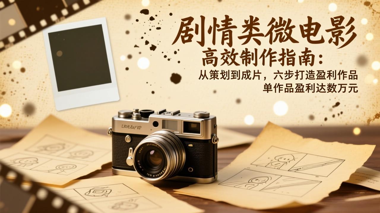 （17086期）剧情类微电影高效制作指南：从策划到成片，六步打造盈利作品，单作品盈利达数万元网创吧-网创项目资源站-副业项目-创业项目-搞钱项目网创吧
