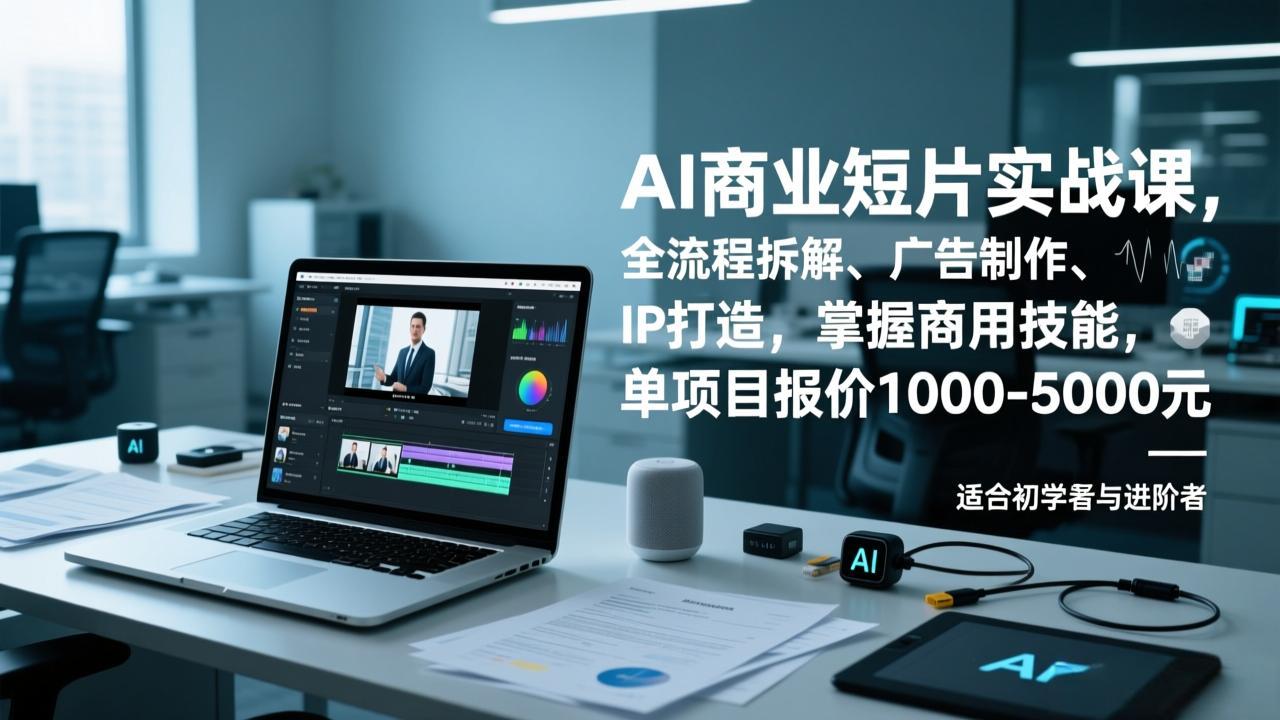 （17051期）AI商业短片实战课，全流程拆解、广告制作、IP打造，掌握商用技能，单项目报价1000-5000元网创吧-网创项目资源站-副业项目-创业项目-搞钱项目网创吧