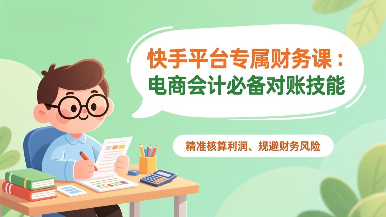 （17167期）快手平台专属财务课：电商会计必备对账技能，精准核算利润、规避财务风险网创吧-网创项目资源站-副业项目-创业项目-搞钱项目网创吧
