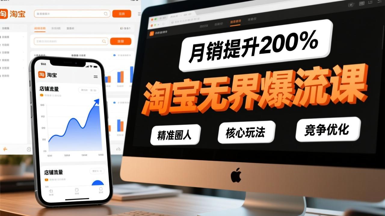 （17132期）淘宝无界爆流课，精准圈人、核心玩法、竞争优化，快速引爆店铺流量，月销提升200%网创吧-网创项目资源站-副业项目-创业项目-搞钱项目网创吧