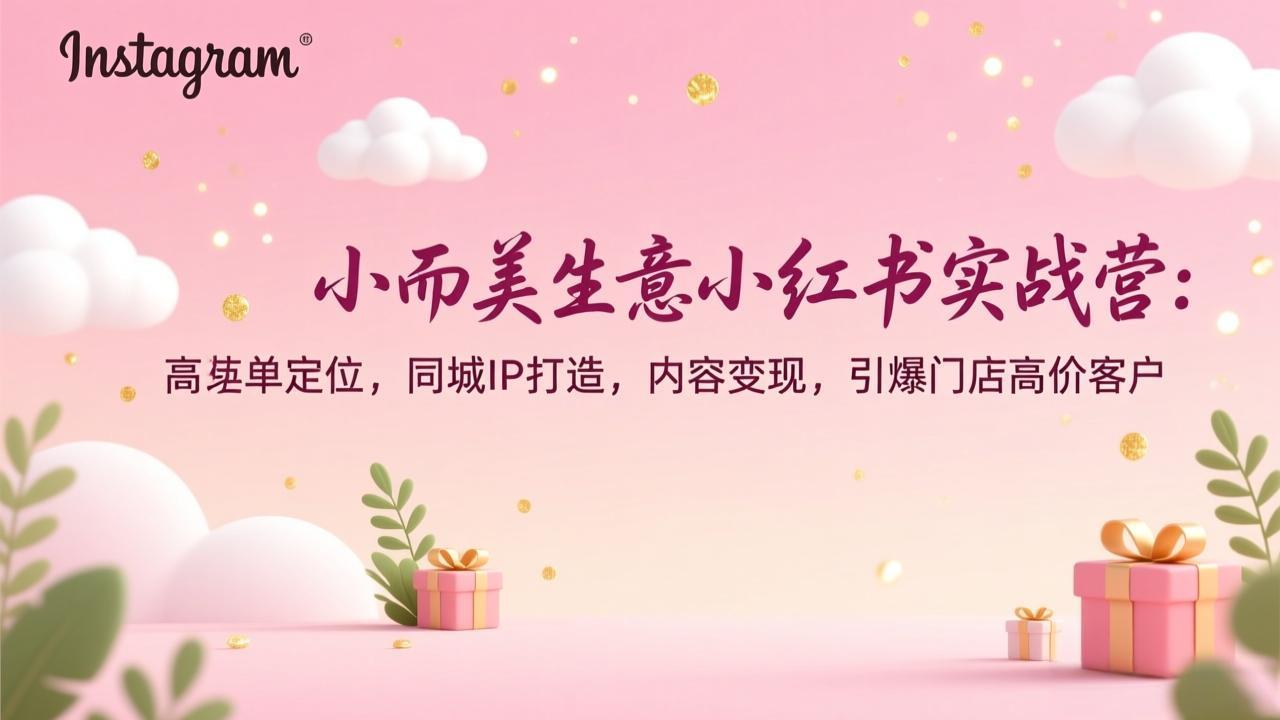 （17113期）小而美生意小红书实战营：高客单定位，同城IP打造，内容变现，引爆门店高价客户网创吧-网创项目资源站-副业项目-创业项目-搞钱项目网创吧