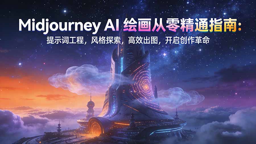 （17118期）Midjourney AI绘画从零精通指南：提示词工程，风格探索，高效出图，开启创作革命网创吧-网创项目资源站-副业项目-创业项目-搞钱项目网创吧