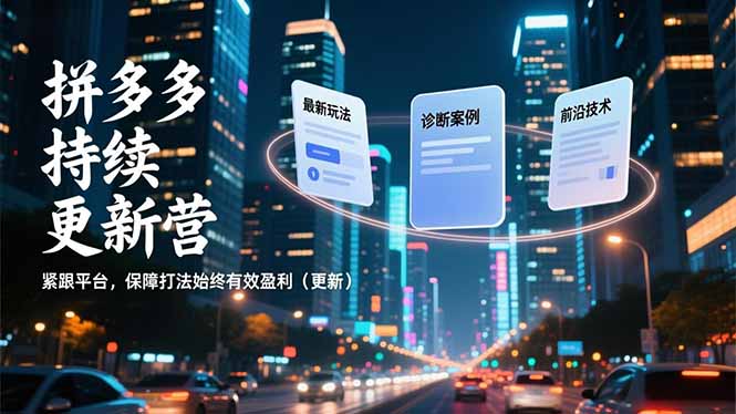 （16987期）拼多多持续更新营，最新玩法、诊断案例、前沿技术，紧跟平台，保障打法始终有效盈利（更新）网创吧-网创项目资源站-副业项目-创业项目-搞钱项目网创吧