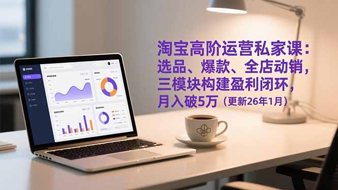（17080期）淘宝高阶运营私家课：选品、爆款、全店动销，三模块构建盈利闭环，月入破5万（更新26年1月）网创吧-网创项目资源站-副业项目-创业项目-搞钱项目网创吧