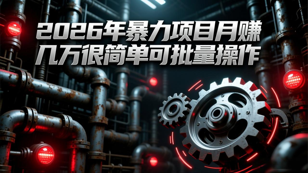 （17218期）2026年暴力项目月赚几万很简单可批量操作，成本低，利润大网创吧-网创项目资源站-副业项目-创业项目-搞钱项目网创吧