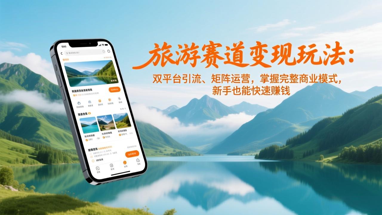 （17153期）旅游赛道变现玩法：双平台引流、矩阵运营，掌握完整商业模式，新手也能快速赚钱网创吧-网创项目资源站-副业项目-创业项目-搞钱项目网创吧